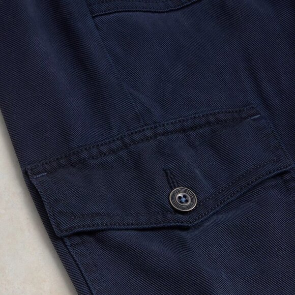 White Stuff Arlo Tencel Cargo Trouser Pant Dark Navy Size 8R - Picture 4 of 14